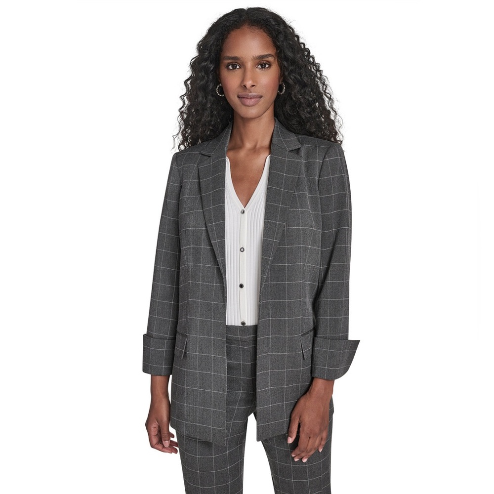Light gray Calvin Klein Women's Open Front Suit Jacket